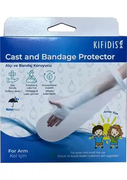 Kifidis Home Çocuk Kol Alçı ve Bandaj Koruyucu Güvenli ve Kolay Kullanım için Tasarlandı