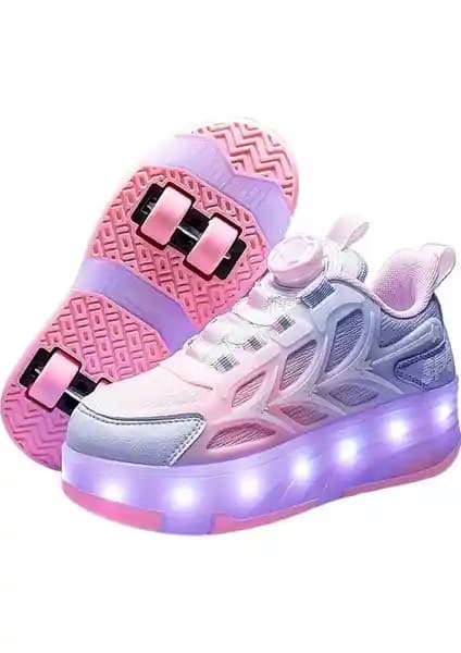 Sailing Kız Işıklı Dört Tekerlekli Buz Patenleri Çocuklar İçin Eğlence ve Fonksiyonellik Sunar