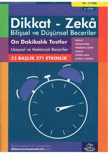 Dikkat ve Zeka Akademisi 10-11 Yaş İçin Uzaysal ve Mekânsal Beceriler Testleri