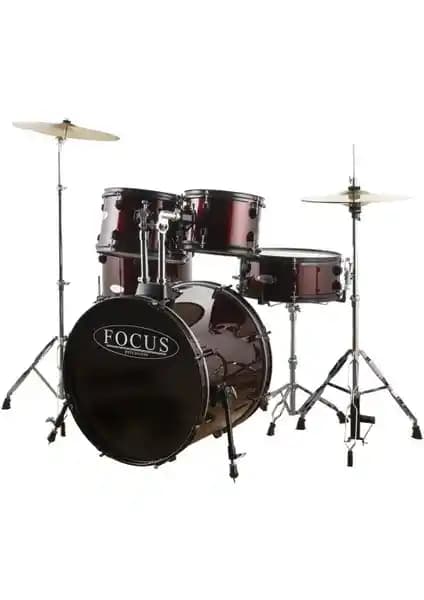 Focus FCP0803-WR 5 Parça Akustik Davul Seti Profesyonel ve Ekonomik Kullanım İçin Uygun