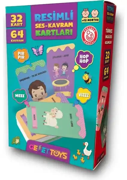 Gepettoys Pedagog Onaylı Resimli Ses Kavram Kartları Çocukların Dil ve Kavram Gelişimini Destekler