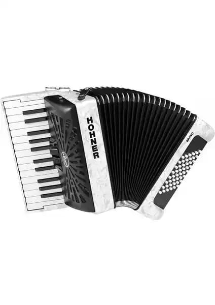 Hohner A16512 Bravo II 48 Akordiyon Beyaz İnci – Profesyonel ve Taşınabilir Müzik Enstrümanı
