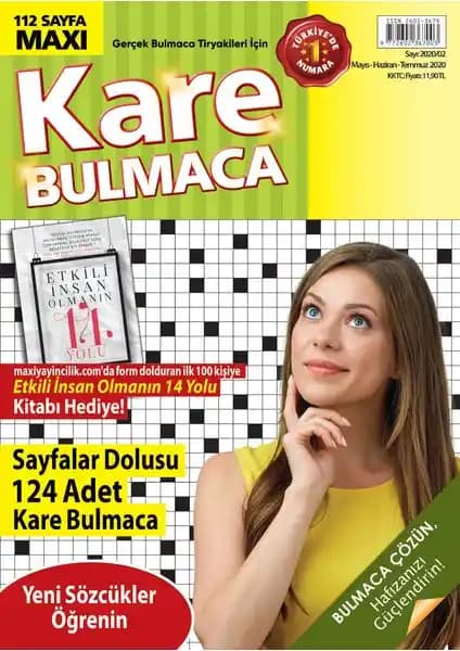 Maxi Kare Bulmaca Sayı 2020/2 Zihin Geliştirme ve Hafıza Güçlendirme İçin Uygun Bir Seçenek