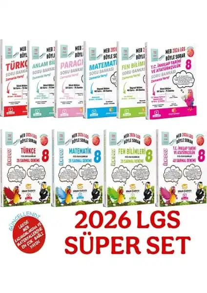 Sinan Kuzucu Yayınları Süper Set 2026 - 8. Sınıf LGS Hazırlık İçin Kapsamlı Kaynak