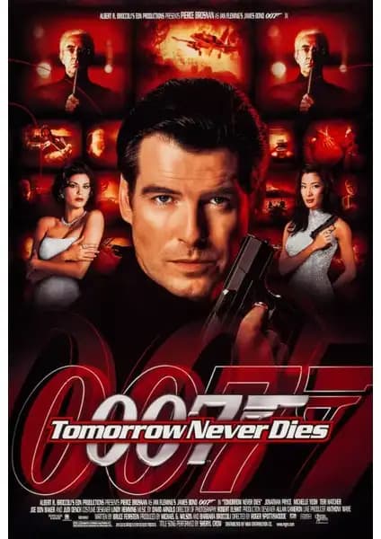 Tomorrow Never Dies 1997 James Bond filmi yüksek kaliteli ve estetik poster seti