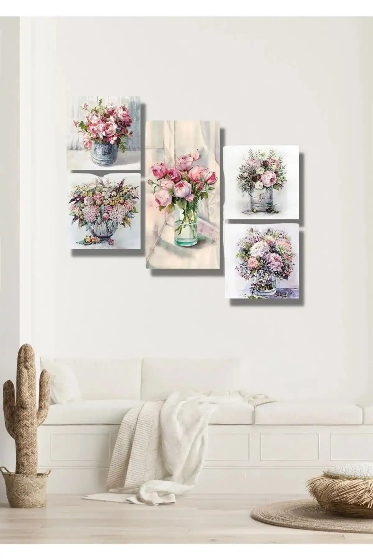 Cadran Collage Style ve NT Handmade Mor Çiçekler Duvar Dekoru Karşılaştırması 1