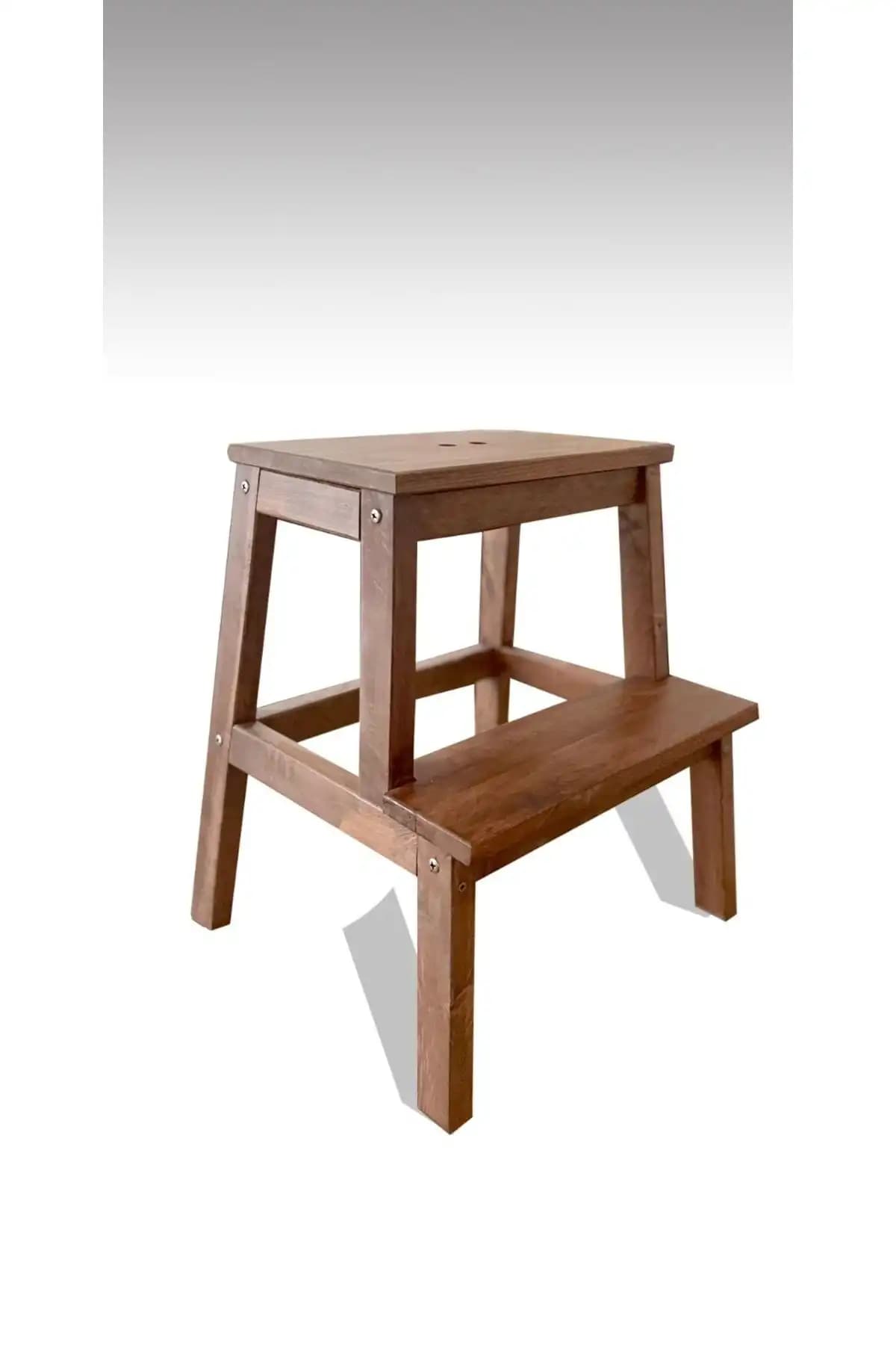Genel Markalar Gürgen Ceviz Renk Merdiven ve WOODENSA Masif Ahşap Bar Sandalyesi Karşılaştırması 1