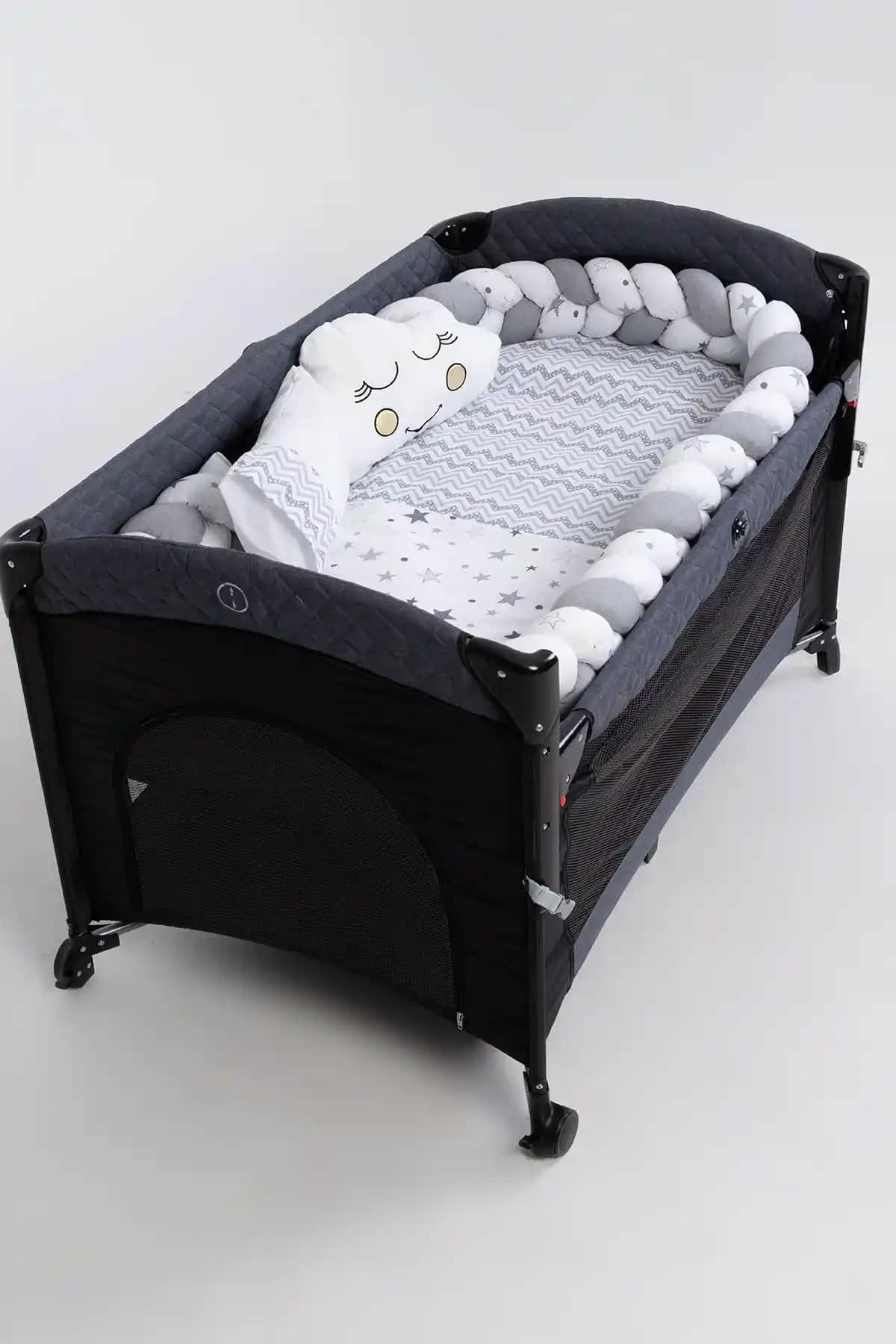 MARAL Örgülü Park Beşik Uyku Seti: Modern ve Konforlu Bebek Uyku Çözümü