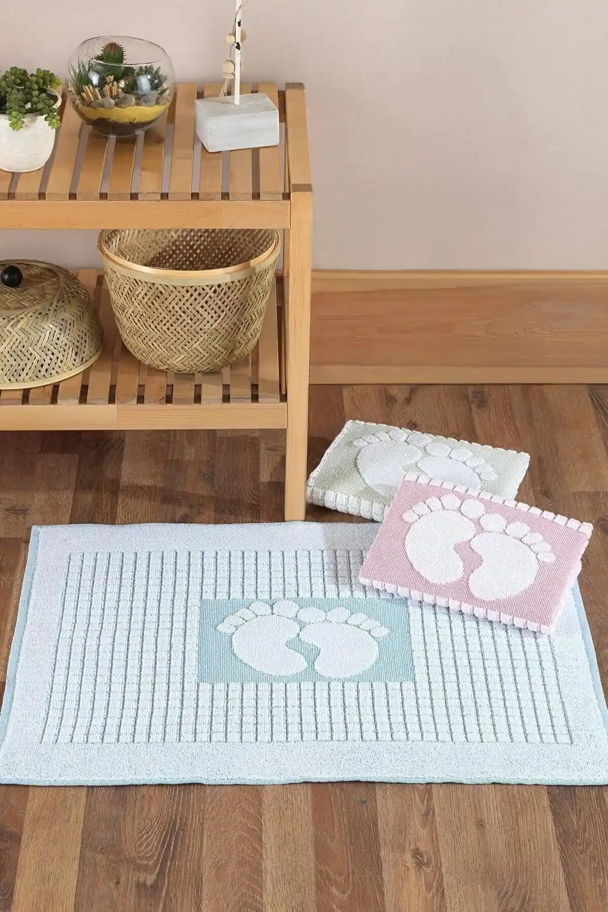 Mariva Home 50x70 cm Beyaz Ayak Havlusu Paspas Modern ve Fonksiyonel Banyo Aksesuarı