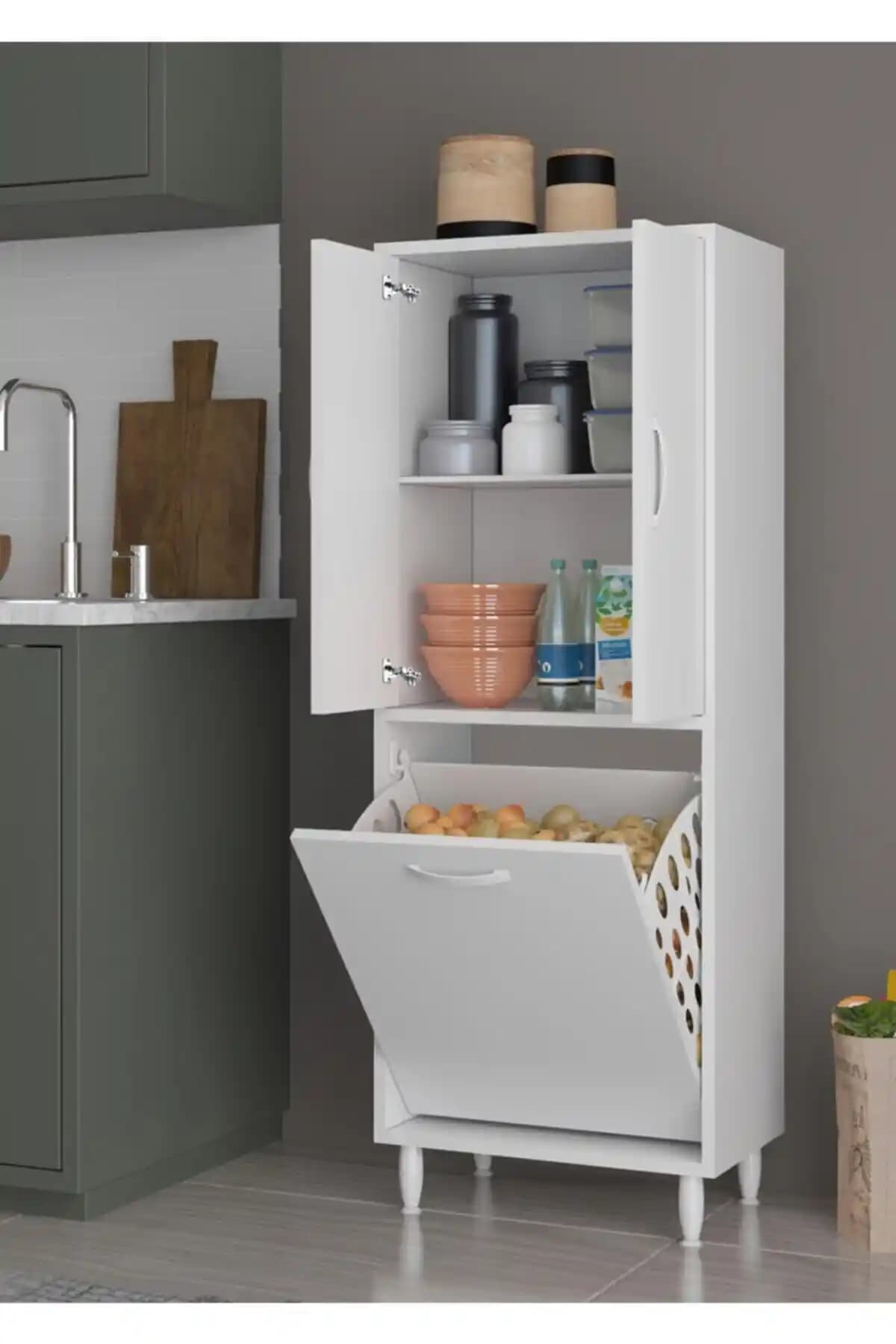 Modilayn Esinti Kirli Çamaşır Sepetli Düzenleme Havlu Dolabı Modern ve Fonksiyonel Tasarım