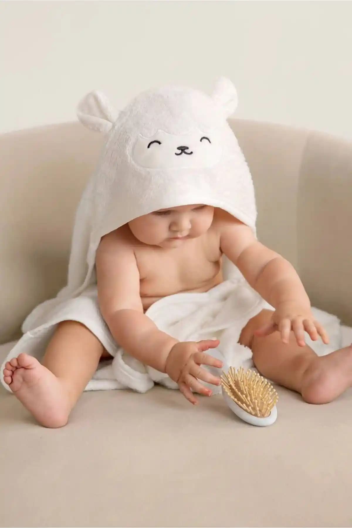 Pamuko %100 Pamuk Bebek Havlu Kundak Kuzu Kulağı Yüksek Kalite ve Güvenli Tasarım