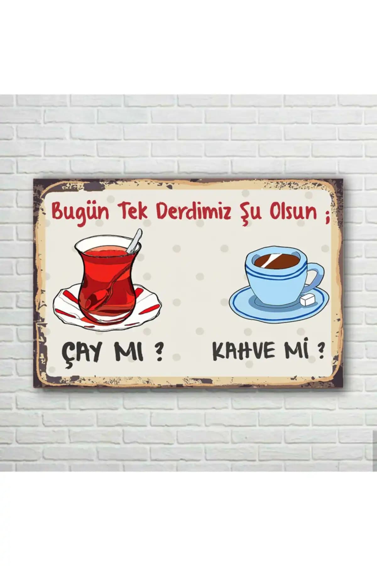 Retro Ahşap Duvar Poster Setleri Çay ve Kahve Teması ile Mekanlarınıza Şıklık Katın 2