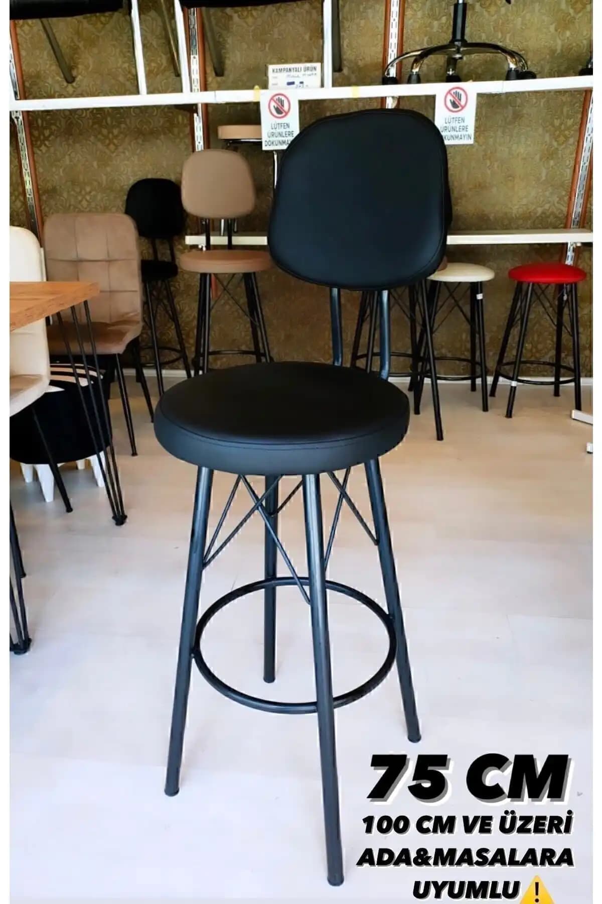 Sandalye Shop Dolce Bar Siyah Metal Sandalye Modern ve Dayanıklı Tasarım Özellikleri