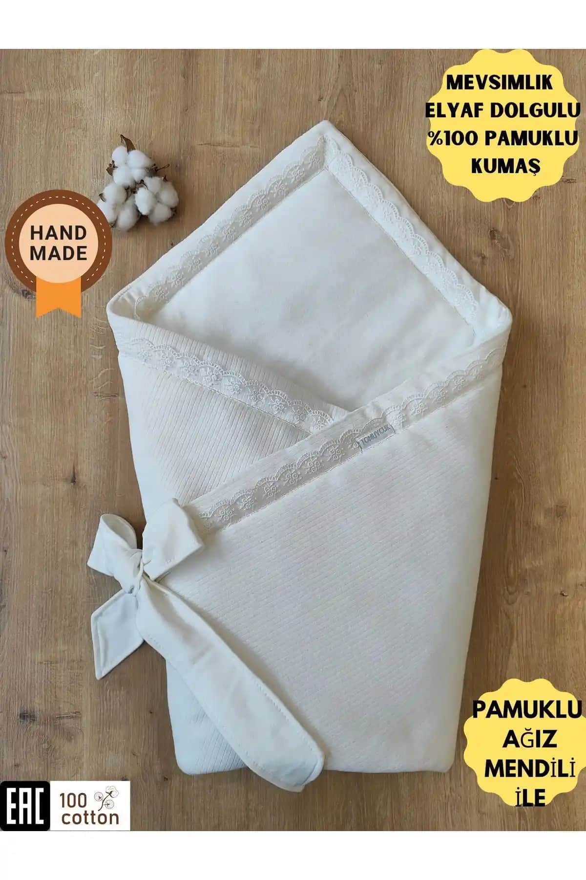 Tomuycuk Ekru Bebek Battaniyesi: Doğal ve Çok Yönlü Bebek Uyku Aksesuarı