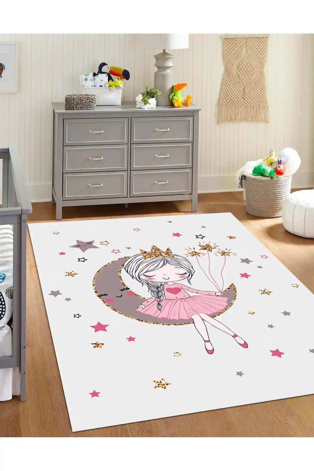 VİVİCA Dijital Baskı Çocuk Odası Halısı Kaymaz ve Yıkanabilir Özellikleriyle Güvenli Kullanım