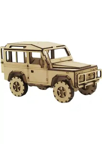 3D Ahşap LR Defender Jeep Maketi: Detaylı ve Eğlenceli Hobi Seti