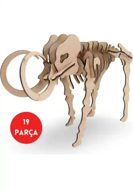 Algwood 19 Parça Ahşap Mamut Iskeleti Maketi ile Tarih Öncesini Keşfedin