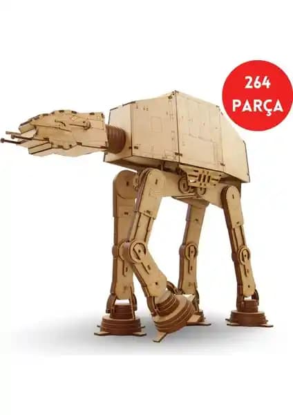 Algwood Ahşap AT-AT Walker Maketi: Star Wars Koleksiyonu İçin Detaylı ve Estetik Bir Model