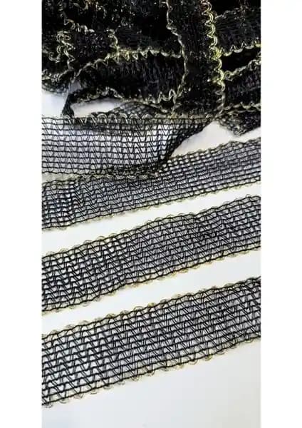 Altay Aksesuar Gold Desenli Siyah Örgülü Şerit ile Çok Yönlü Kullanım ve Estetik Çözümler