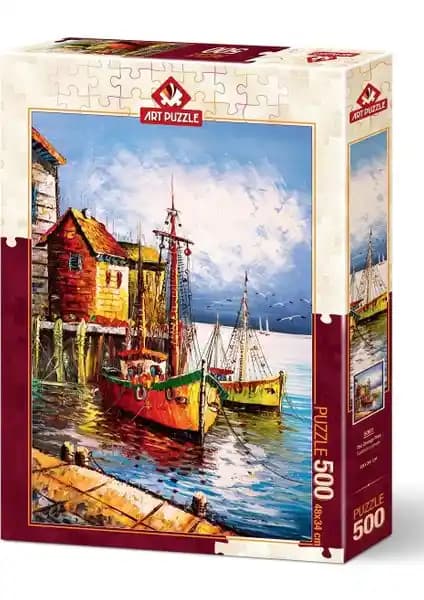 Art Puzzle Turuncu Liman 500 Parça Puzzle Yetişkin ve Çocuklar İçin Eğlenceli Aktivite