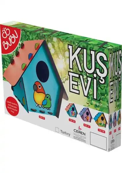 Bubu Kuş Evi Ahşap Boyama Seti Doğa ve El Sanatları Severler İçin Uygun