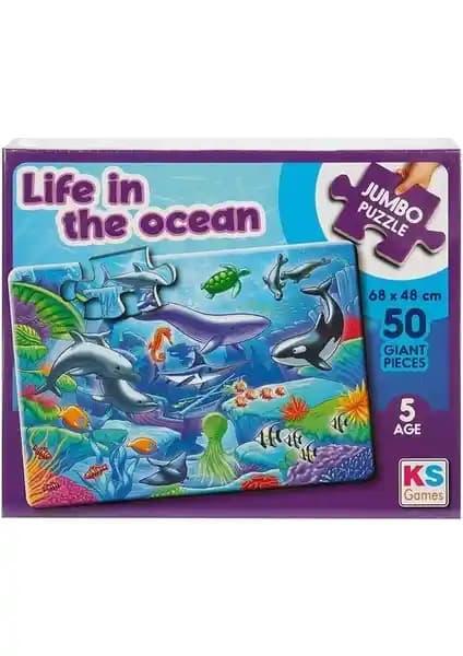 Deniz Dünyasını Keşfeden 50 Parçalı Jumbo Puzzle Çocuklar İçin Eğitici Oyuncak