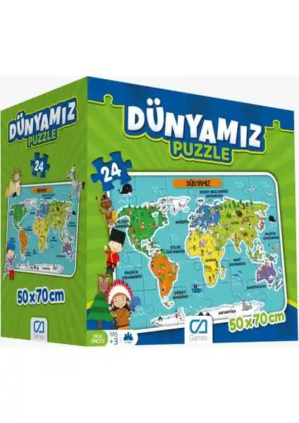 Dünyamız Yer Puzzle Cayer-5025 ile Çocuklar İçin Eğlenceli Coğrafya Öğrenme Deneyimi
