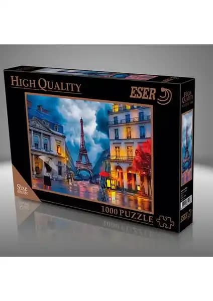 Eser Puzzle 1000 Parça Paris ve Yağmur Teması Yüksek Kalite Dekoratif Puzzle