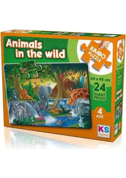 KS Games Animal In The Wild 24 Parça Jumbo Boy Puzzle Çocuklar İçin Eğitici ve Güvenli Oyun Aracı