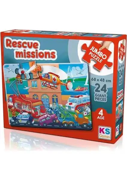 KS Games Rescue Missions Jumbo Puzzle Çocuklar ve Yetişkinler İçin Eğitici ve Eğlenceli Büyük Parçalı Puzzle