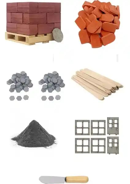 Mini Nalbur Minyatür İnşaat Seti 600 Tuğlalı Detaylı Hobi ve Modelcilik Malzemeleri