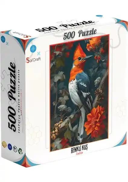 Soi Craft 500 Parça Renkli Kuş Sanatsal Puzzle Yaratıcılığı ve Zihni Geliştiren Eğlenceli Aktivite
