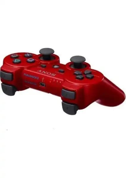 Sony PS3 Joystick Kırmızı Renkli ve Şarj Kablosuyla Ergonomik Oyun Denetleyicisi