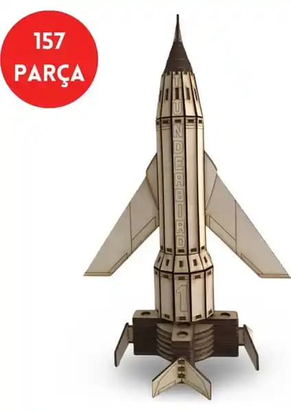 Thunderbird 1 Roket Ahşap Maketi: Uzay Temalı Detaylı El Yapımı Model