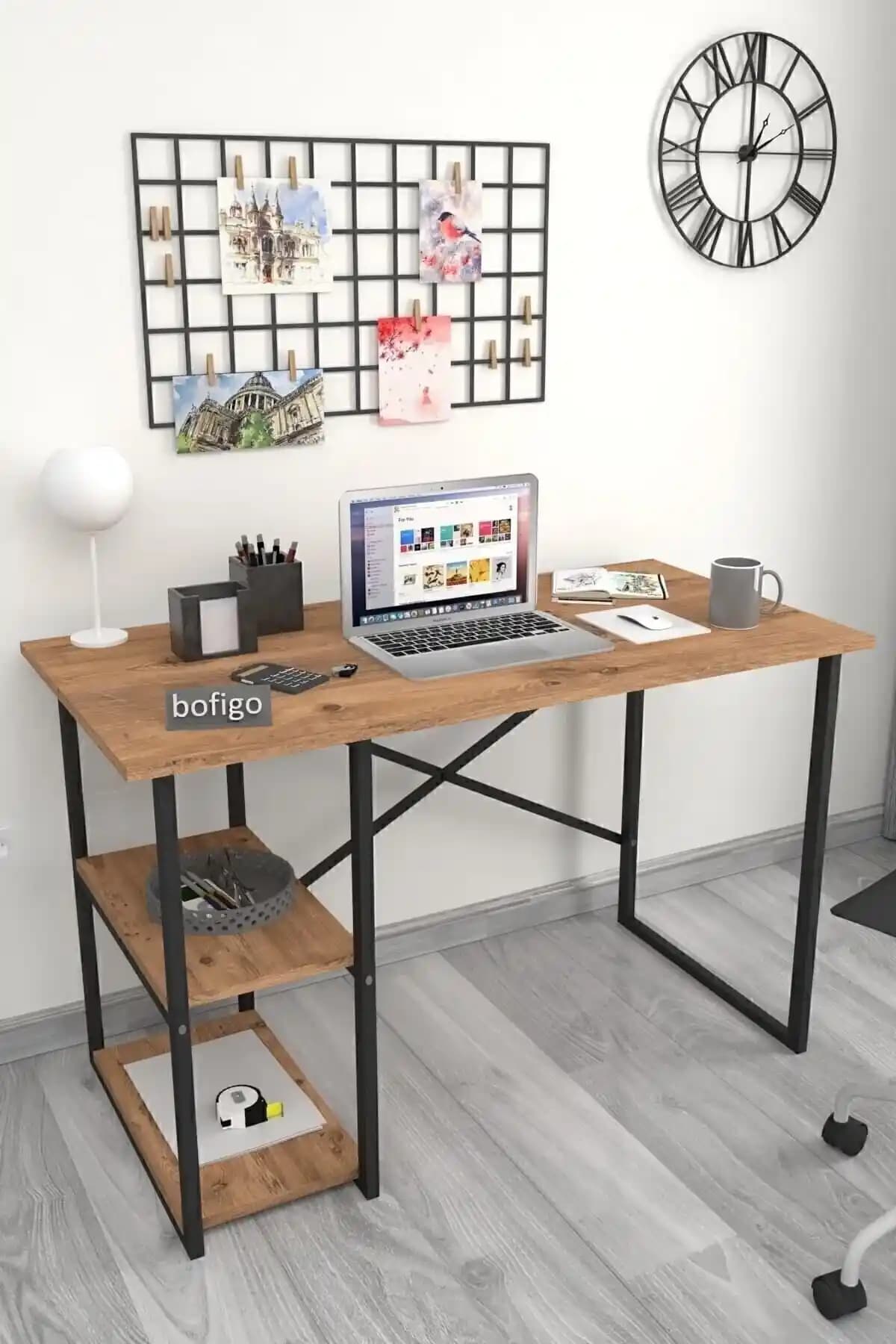 Bofigo 60x120 cm 2 Raflı Çalışma Masası: Fonksiyonel ve Kompakt Tasarım