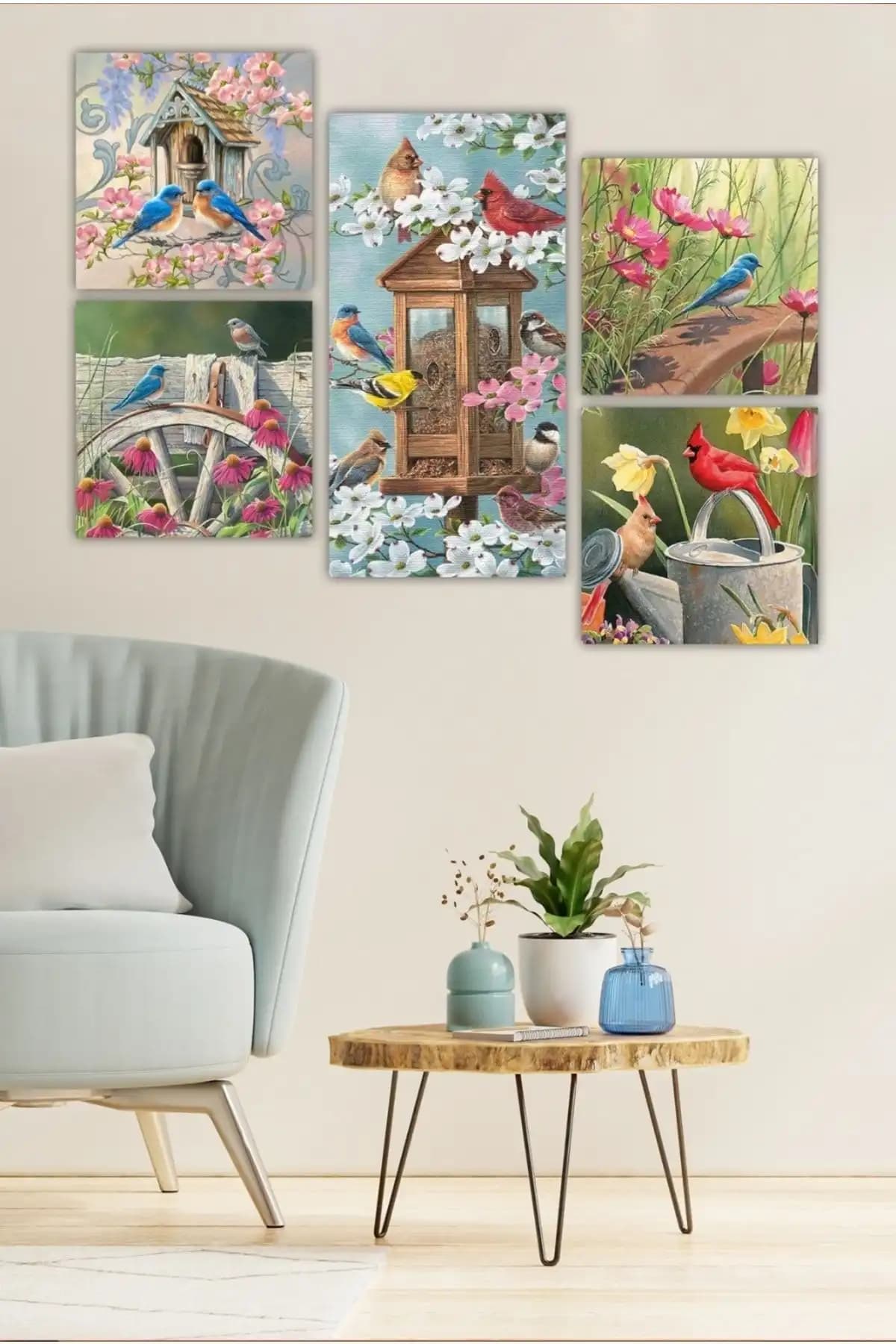 Cadran Collage Style 5 Parçalı MDF Tablo Modern ve Şık Dekorasyon Unsuru