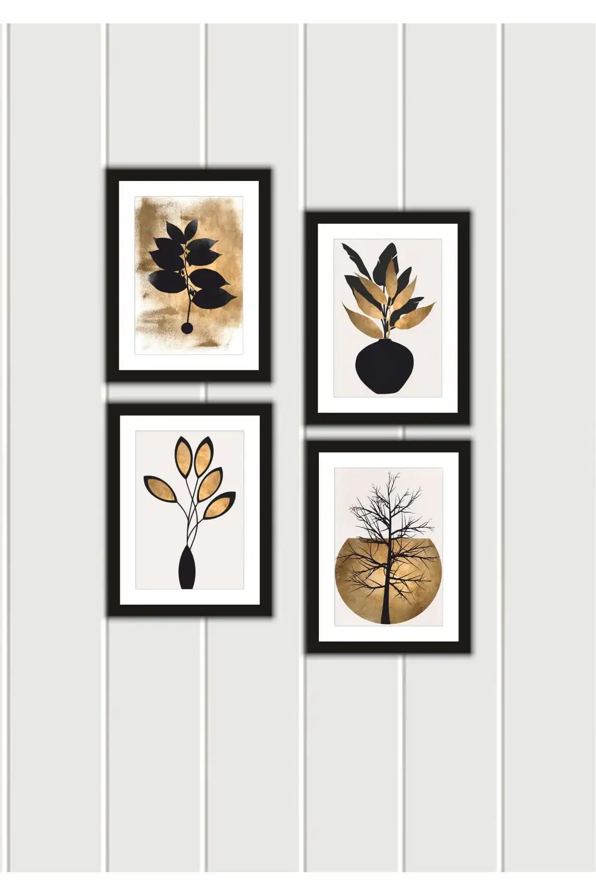 Leprikon 4 Parça MDF Tablo Seti Modern ve Şık Ev Dekorasyonu İçin Uygun