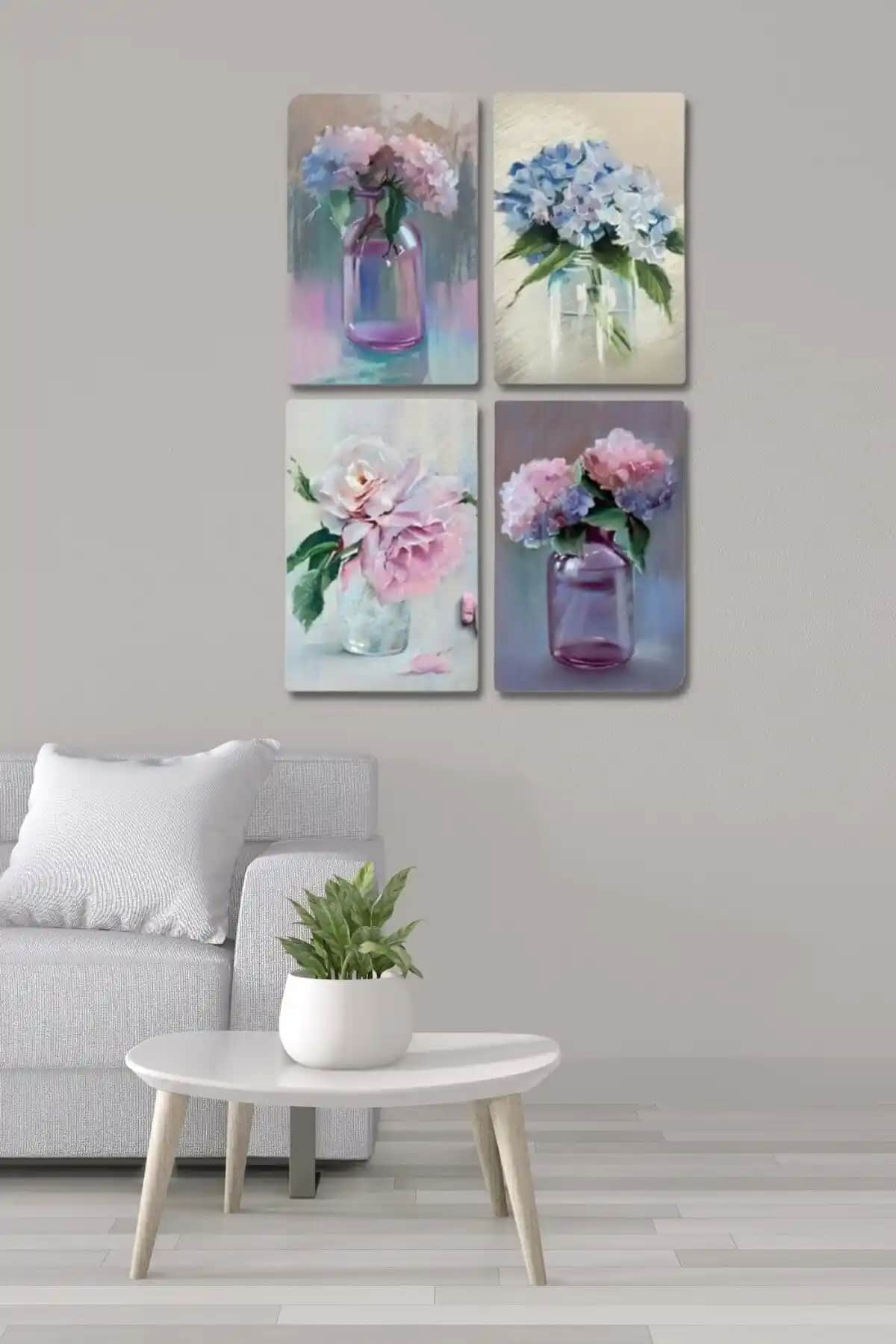 NT Handmade 4'lü Ahşap Tablo Setiyle Evinize ve Ofisinize Doğal ve Şık Dekorasyon Çözümleri