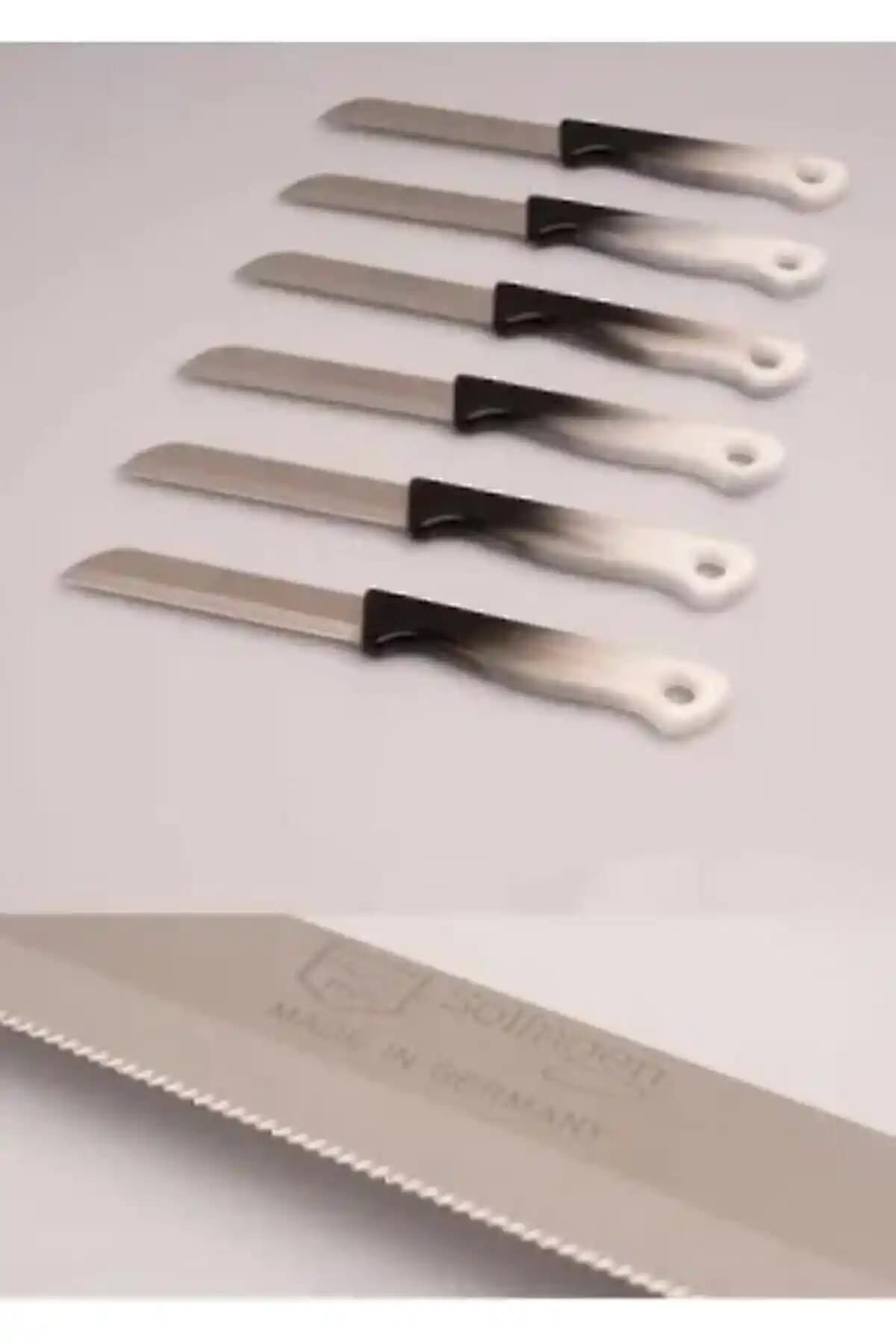 Solingen Meyve ve Sebze Bıçağı Seti 6'lı Tırtıklı Paslanmaz Çelik Modern Tasarım