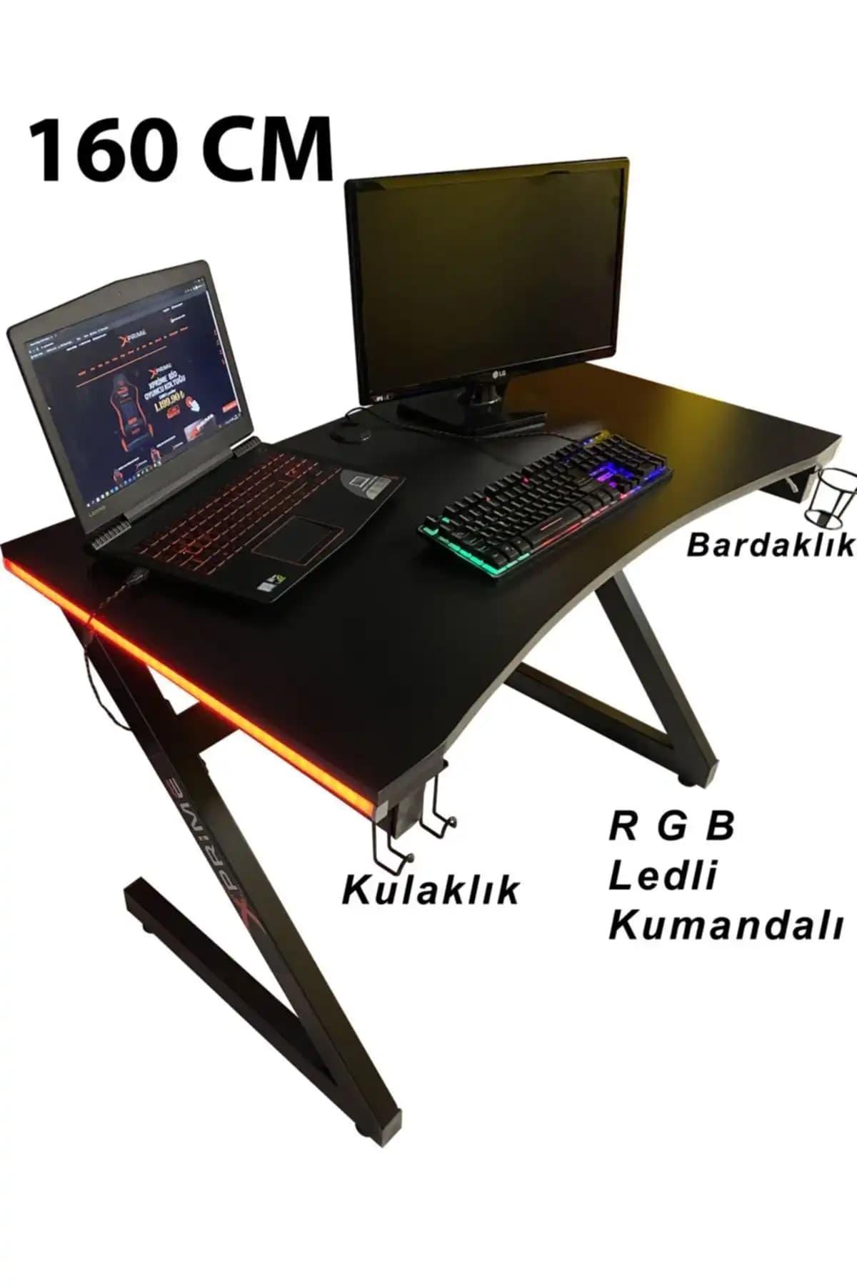 XPRIME Markus RGB Ledli Oyuncu Masası: Dayanıklı ve Estetik Tasarım ile Oyun Deneyimini Geliştirir