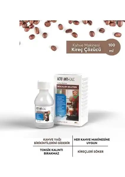 Acto Acto Anti-Calc Kahve Makinesi Kireç Sökücü Temizlik Çözümü 100 ml