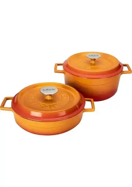 Lava 24 cm Derin ve Sığ Döküm Tencere Seti: Dayanıklı ve Şık Mutfak Aksesuarı