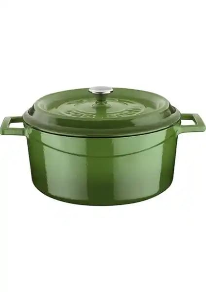 Lava Döküm Yuvarlak Tencere 24 cm Çapıyla Dayanıklı ve Estetik Mutfak Gereci