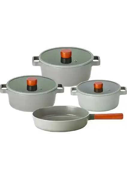 Neoflam Fika Gri 7 Parça Tencere ve Tava Seti: Dayanıklı ve Estetik Mutfak Çözümü