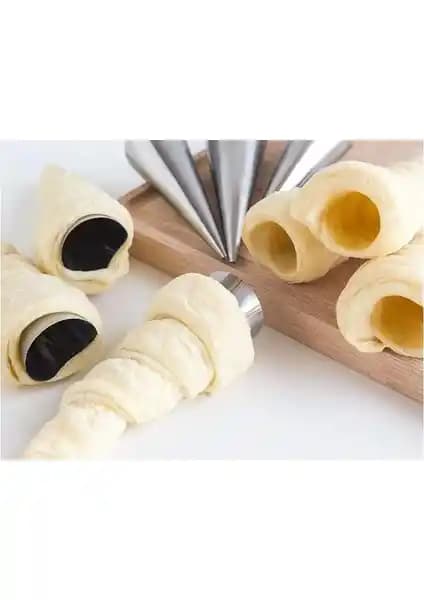 Paslanmaz Çelik Kornet Kurabiye Şekil Verici Kalıp Seti Mutfakta Yaratıcılığı Artırır