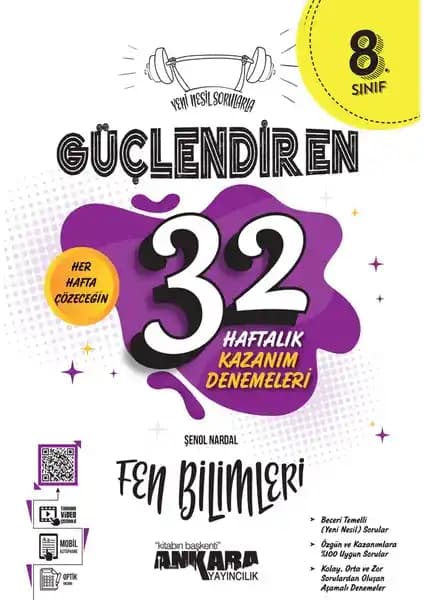 8. Sınıf Fen Bilimleri Kazanım Denemeleri 32 Haftalık Güncel ve Kapsamlı Kaynak