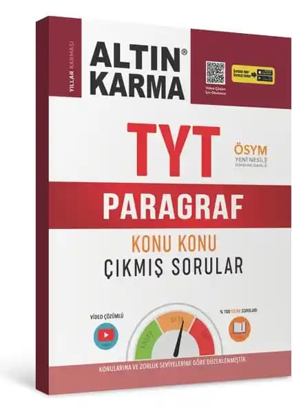 Altın Karma Yayınları TYT Paragraf Konu Konu Çıkmış Sorular Kitabı İncelemesi ve Öğrenci Yararları