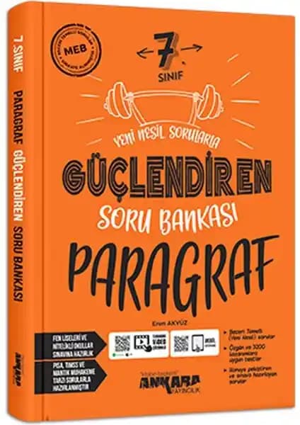Ankara Yayıncılık 7. Sınıf Paragraf Soru Bankası Güçlendiren Eğitim Kaynağı