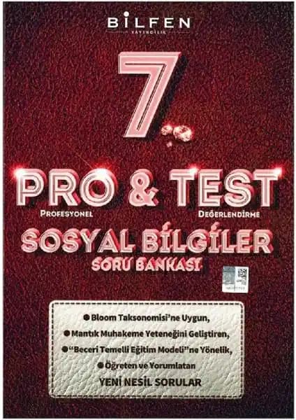 Bilfen Yayınları 7. Sınıf Sosyal Bilgiler Pro&Test Soru Bankası Güncel İçerik ve Pratik Çalışma Kaynağı