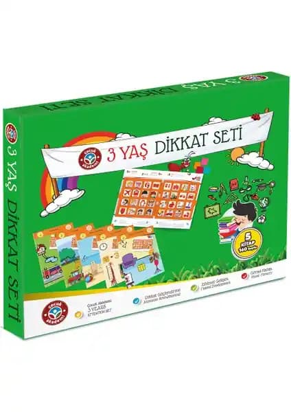 Çocuk Akademi 3 Yaş Dikkat Seti: Erken Gelişim ve Öğrenme İçin Eğitici Kaynak